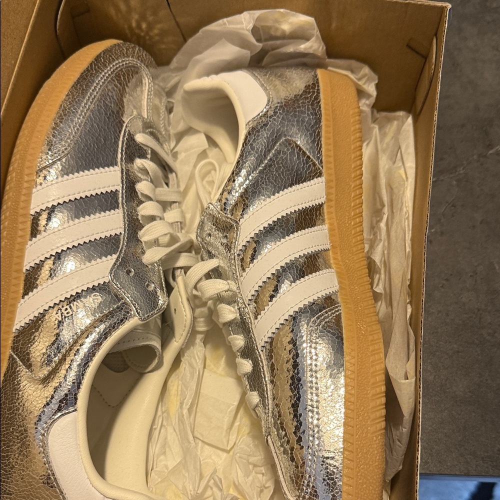 Adidas Women's Metallic Silver Sneakers